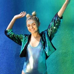 THE LUMi SHOP Reversible Sequin Jacket - Peacock Sequin Jackets