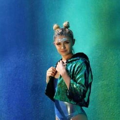 THE LUMi SHOP Reversible Sequin Jacket - Peacock Sequin Jackets