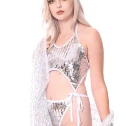 THE LUMi SHOP Disco Sequin Bodysuit - Silver