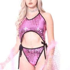 THE LUMi SHOP Sequin Bodysuits Disco Sequin Bodysuit - Fuchsia