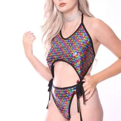 THE LUMi SHOP Sequin Bodysuits Disco Sequin Bodysuit - Rainbow