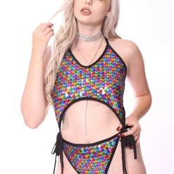 THE LUMi SHOP Sequin Bodysuits Disco Sequin Bodysuit - Rainbow