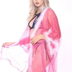 THE LUMi SHOP Fuzzy Kimono - Barbie Pink Signature Fuzzy Kimonos