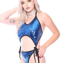 THE LUMi SHOP Sequin Bodysuits Disco Sequin Bodysuit - Royal Blue