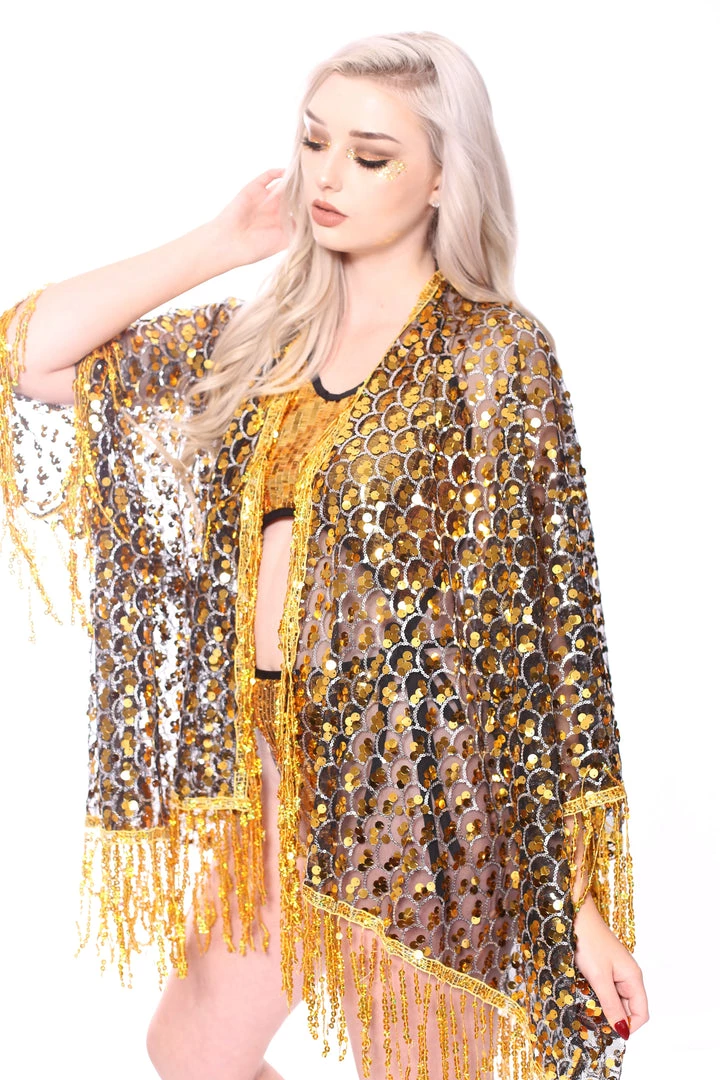 Lumishopusa Disco Tassel Sequin Kimono - Treasure 4 Lumishopusa Disco Tassel Sequin Kimono - Treasure