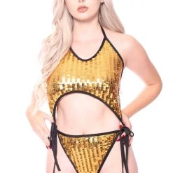 THE LUMi SHOP Sequin Bodysuits Disco Sequin Bodysuit - Gold