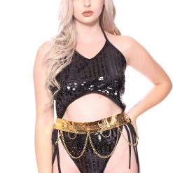 THE LUMi SHOP Sequin Bodysuits Disco Sequin Bodysuit - Black