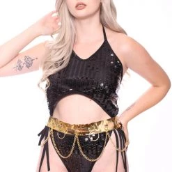 THE LUMi SHOP Sequin Bodysuits Disco Sequin Bodysuit - Black