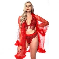 THE LUMi SHOP Fuzzy Kimono - Ruby Signature Fuzzy Kimonos