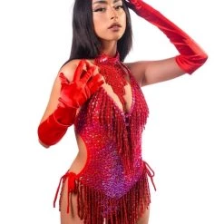 THE LUMI SHOP Hand Stitched Bodysuit- Disco Rose