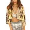 THE LUMi SHOP Reversible Sequin Jacket - Gold & Silver