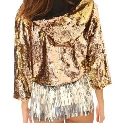 THE LUMi SHOP Reversible Sequin Jacket - Gold & Silver