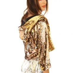 THE LUMi SHOP Reversible Sequin Jacket - Gold & Silver