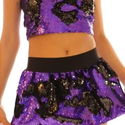 THE LUMi SHOP Violet/Black Hologram Skirt Skirts
