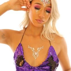 THE LUMi SHOP Violet/Black Hologram Bikini Top