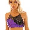 THE LUMi SHOP Violet/Black Hologram Top