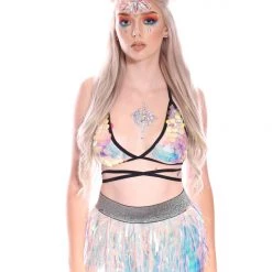 THE LUMi SHOP Iridescent Unicorn Tears Mini Sequin Skirt Sequin Skirts