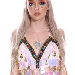 THE LUMi SHOP Tops Iridescent Meridian Queen Halter Top