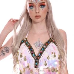 THE LUMi SHOP Tops Iridescent Meridian Queen Halter Top