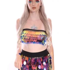 THE LUMi SHOP Moon Child Rain Drop Sequin Skirt