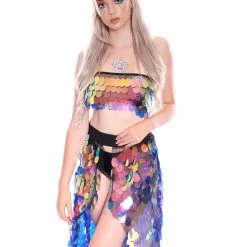 THE LUMi SHOP Moon Child Goddess Sequin Skirt (Long)