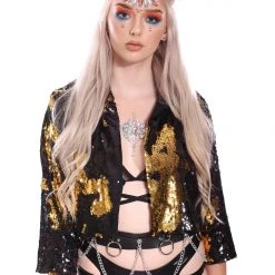 THE LUMi SHOP Sequin Jackets Reversible Sequin Jacket - Black & Gold