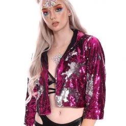 THE LUMi SHOP Reversible Sequin Jacket - Pink Sequin Jackets