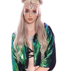 THE LUMi SHOP Reversible Sequin Jacket - Peacock Sequin Jackets