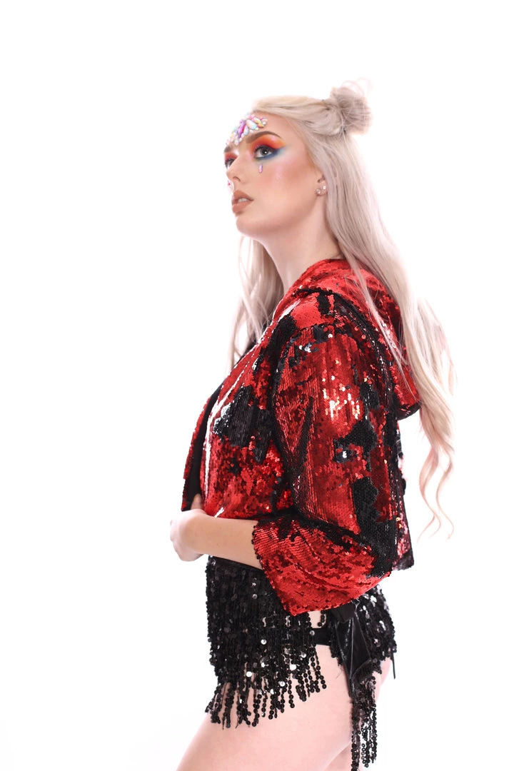 THE LUMi SHOP Reversible Sequin Jacket - Black & Red 9 THE LUMi SHOP Reversible Sequin Jacket - Black & Red