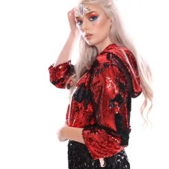 THE LUMi SHOP Reversible Sequin Jacket - Black & Red 19 THE LUMi SHOP Reversible Sequin Jacket - Black & Red