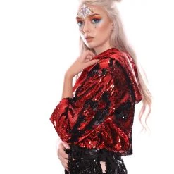 THE LUMi SHOP Reversible Sequin Jacket - Black & Red 20 THE LUMi SHOP Reversible Sequin Jacket - Black & Red