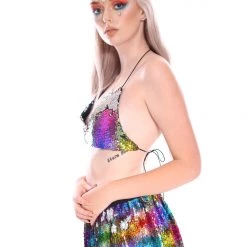 THE LUMi SHOP Sequin Sets Reversible Sequin Set (Bralette & Skirt) - Dreamy Rainbow