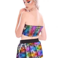 THE LUMi SHOP Sequin Tops Reversible Sequin Tube Top - Dreamy Rainbow
