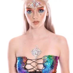 THE LUMi SHOP 2-Way Reversible Sequin Set (Tube Top & Skirt) - Dreamy Rainbow Sequin Sets