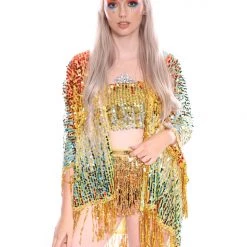 Lumishopusa Signature Sequin Kimonos Palace Queen Tassel Sequin Kimono