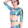 THE LUMi SHOP Alien City Buckle Up Sleeve Crop Top