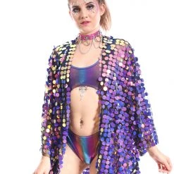 THE LUMi SHOP Disco Sequin Kimono- Electric Purple Signature Sequin Kimonos