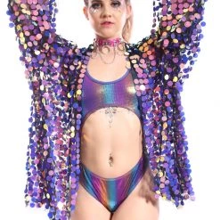 THE LUMi SHOP Disco Sequin Kimono- Electric Purple Signature Sequin Kimonos