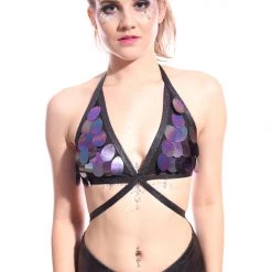 THE LUMi SHOP Obsidian Galaxy Aura Unicorn Sequin Bodysuit Sequin Bodysuits