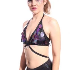 THE LUMi SHOP Obsidian Galaxy Aura Unicorn Sequin Bodysuit Sequin Bodysuits