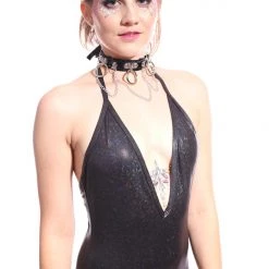 THE LUMi SHOP Obsidian Galaxy V Neck Bodysuit Bodysuits