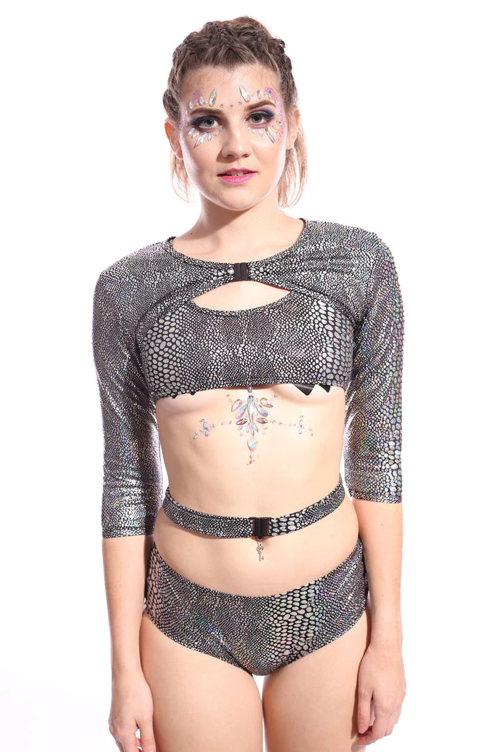 THE LUMi SHOP Anaconda Buckle Up Sleeve Crop Top Tops 4 THE LUMi SHOP Anaconda Buckle Up Sleeve Crop Top Tops