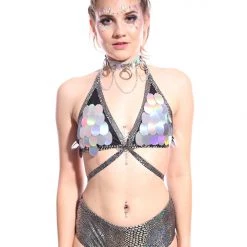 THE LUMi SHOP Anaconda Pastel Meadow Sequin Bodysuit Sequin Bodysuits