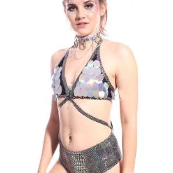 THE LUMi SHOP Anaconda Pastel Meadow Sequin Bodysuit Sequin Bodysuits