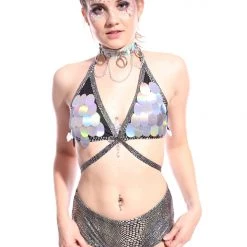 THE LUMi SHOP Anaconda Pastel Meadow Sequin Bodysuit Sequin Bodysuits