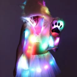THE LUMi SHOP Fuzzy Collection LED Fur Hood - Fuzzy Animal Rave Spirit Hood