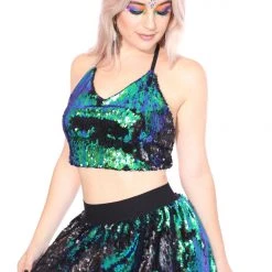 THE LUMi SHOP Reversible Sequin Top & Halter Top - Peacock 13 THE LUMi SHOP Reversible Sequin Top & Halter Top - Peacock