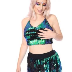 THE LUMi SHOP Reversible Sequin Top & Halter Top - Peacock 17 THE LUMi SHOP Reversible Sequin Top & Halter Top - Peacock