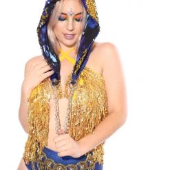 THE LUMi SHOP Reversible Sequin Hood - Blue & Gold Sequin Hoods