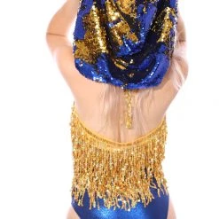 THE LUMi SHOP Reversible Sequin Hood - Blue & Gold Sequin Hoods